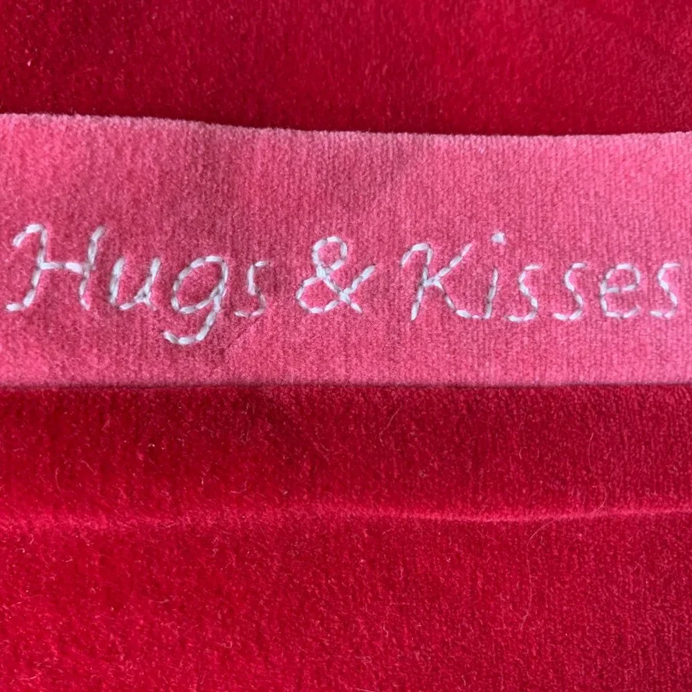Hugs and Kisses red Valentine's pillow